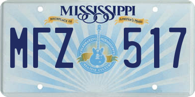 MS license plate MFZ517