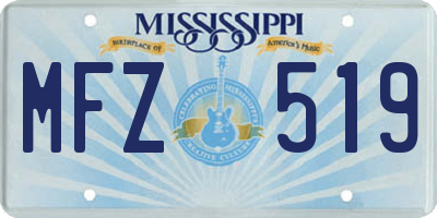 MS license plate MFZ519