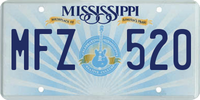 MS license plate MFZ520