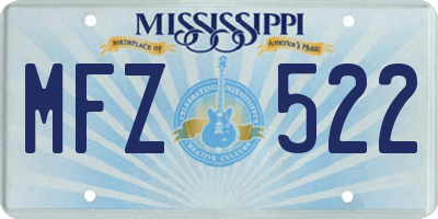 MS license plate MFZ522
