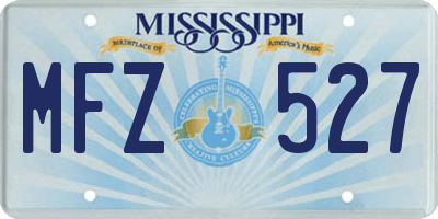 MS license plate MFZ527