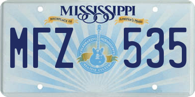 MS license plate MFZ535