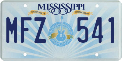 MS license plate MFZ541
