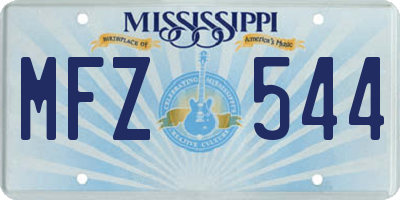 MS license plate MFZ544
