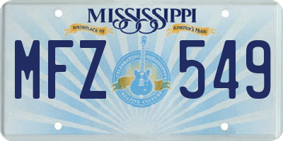 MS license plate MFZ549