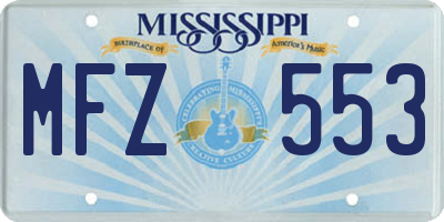 MS license plate MFZ553