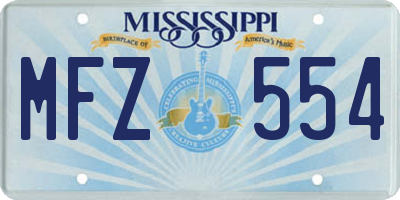 MS license plate MFZ554