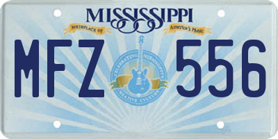 MS license plate MFZ556