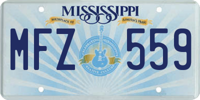 MS license plate MFZ559
