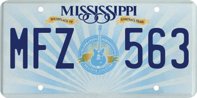 MS license plate MFZ563