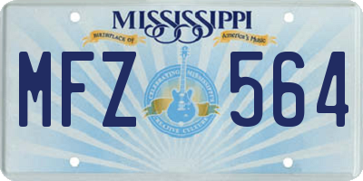 MS license plate MFZ564
