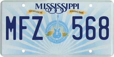MS license plate MFZ568