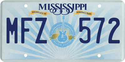 MS license plate MFZ572