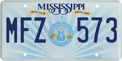 MS license plate MFZ573