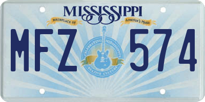 MS license plate MFZ574