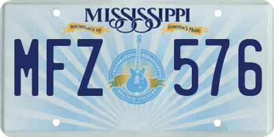 MS license plate MFZ576
