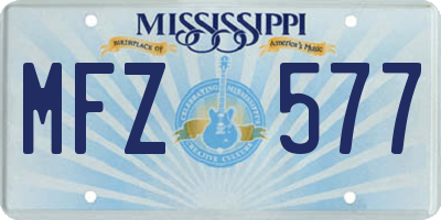 MS license plate MFZ577
