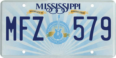 MS license plate MFZ579