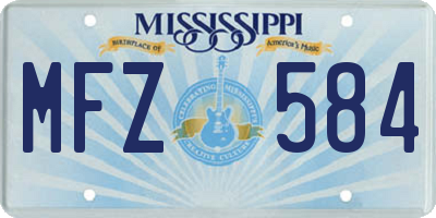 MS license plate MFZ584
