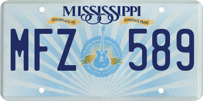 MS license plate MFZ589