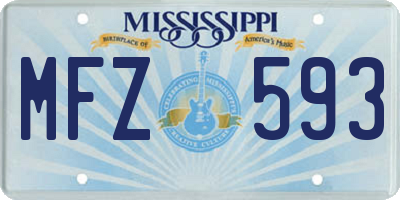 MS license plate MFZ593