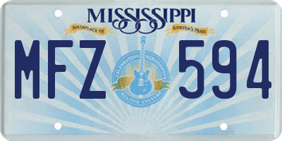 MS license plate MFZ594