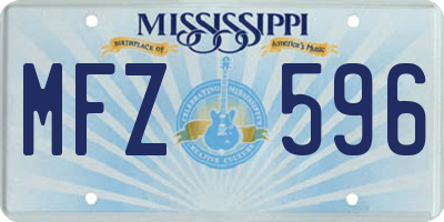 MS license plate MFZ596