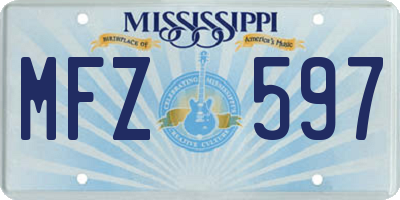 MS license plate MFZ597