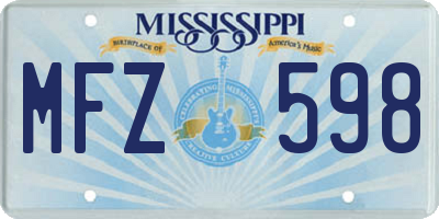 MS license plate MFZ598