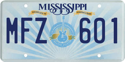 MS license plate MFZ601