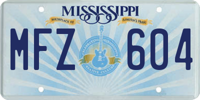 MS license plate MFZ604