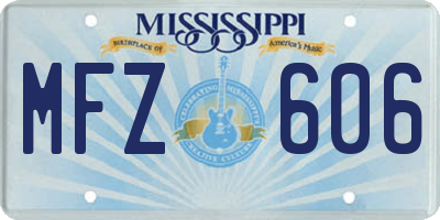 MS license plate MFZ606