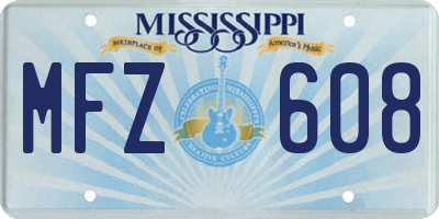 MS license plate MFZ608