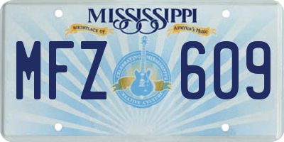 MS license plate MFZ609