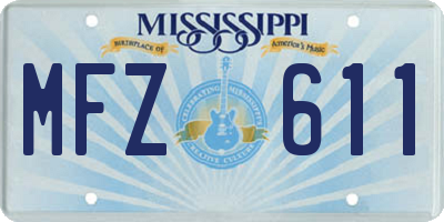 MS license plate MFZ611