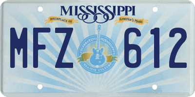MS license plate MFZ612