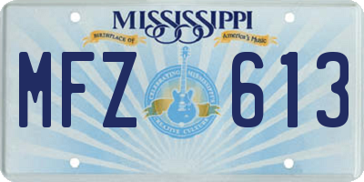 MS license plate MFZ613