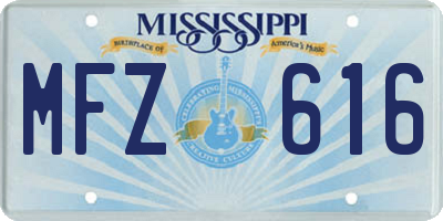 MS license plate MFZ616