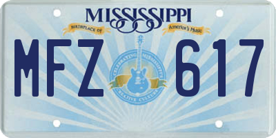 MS license plate MFZ617