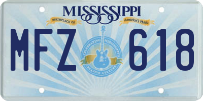 MS license plate MFZ618