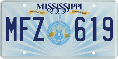 MS license plate MFZ619