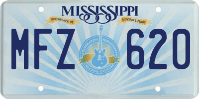 MS license plate MFZ620