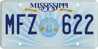MS license plate MFZ622