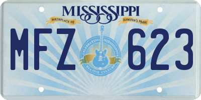 MS license plate MFZ623