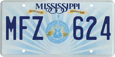 MS license plate MFZ624