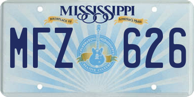 MS license plate MFZ626