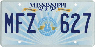 MS license plate MFZ627