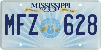 MS license plate MFZ628