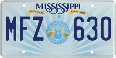 MS license plate MFZ630