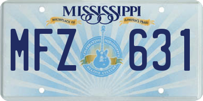 MS license plate MFZ631
